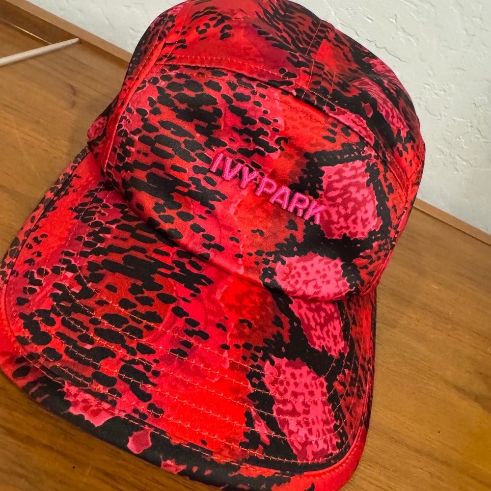 Adidas Ivy Park Hat Women OS Red Good Snakeskin 5-Panel Cap Beyonce Collab